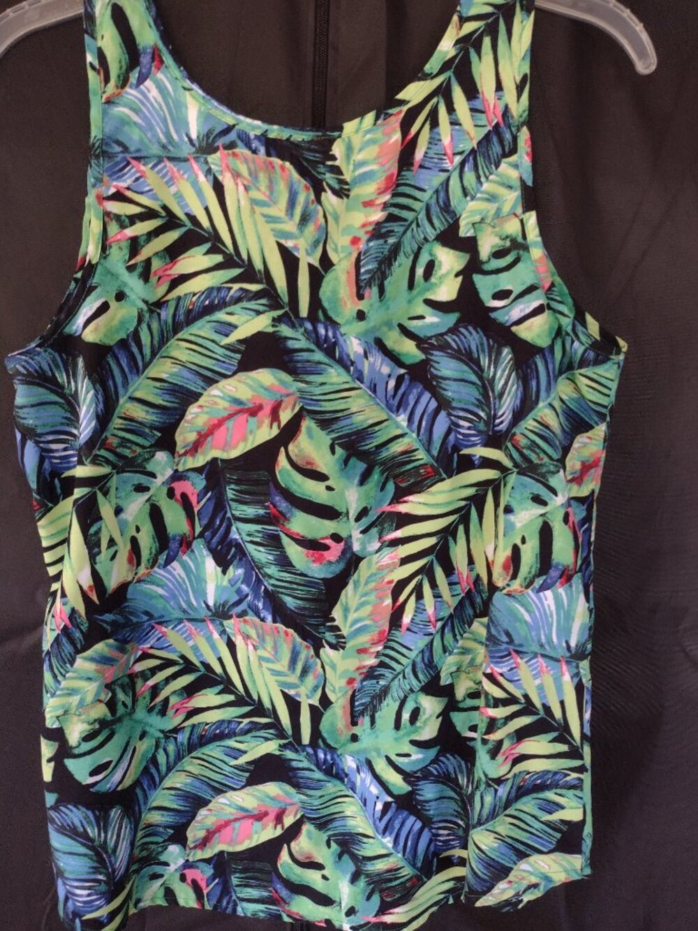 Faded Glory Tropical Leaf Tank Top  Small - Picture 2 of 5